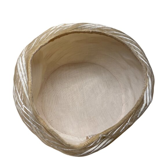 Vintage Gold Mesh Turban Hat Union Made In USA 1950s Style Elegant Womens Access - Picture 6 of 7